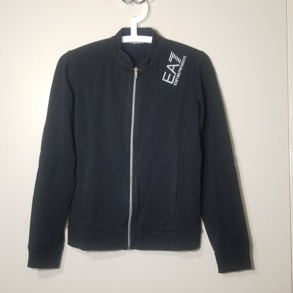 EA7 Emporio Armani black full-zip track jacket; Size : S